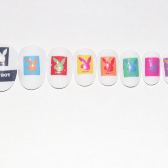 Colourful Playboy- press on nail set - Picture 4 of 7